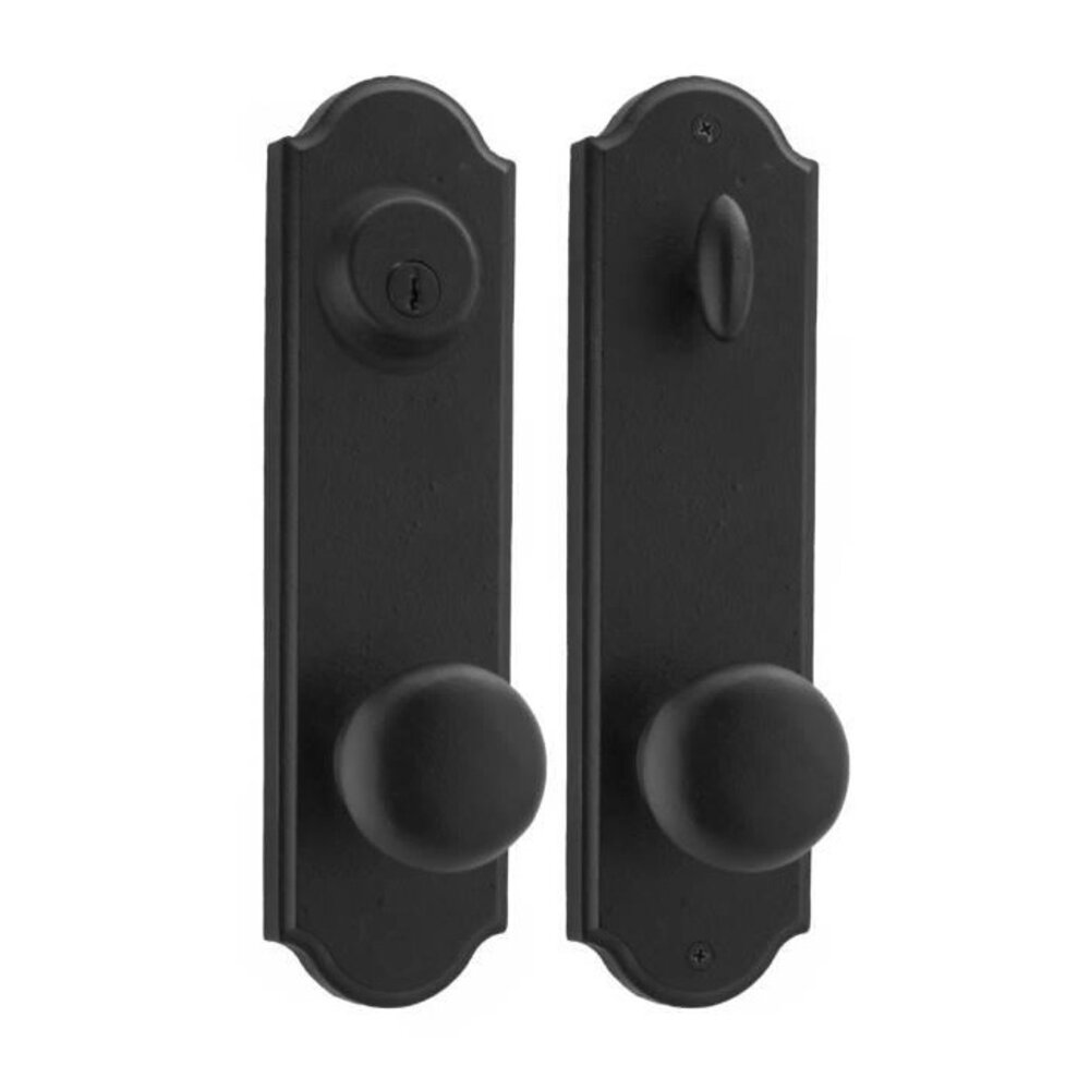 Weslock Door Hardware Tramore - Right Hand Single Cylinder Handleset with Wexford Knob in Black