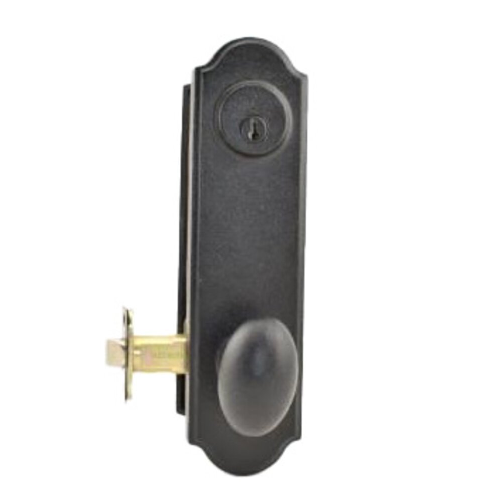 Weslock Door Hardware Tramore - Right Hand Single Cylinder Handleset with Durham Knob in Black