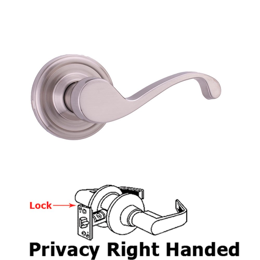 Weslock Door Hardware Calais Right Handed Privacy Door Lever in Satin Nickel