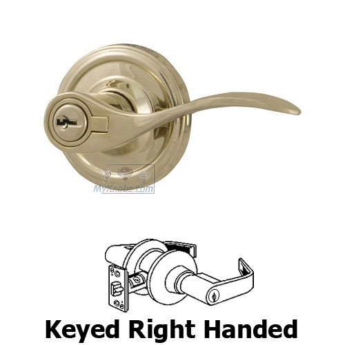 Weslock Door Hardware Bordeau Right Handed Keyed Door Lever in Lifetime Polished Brass