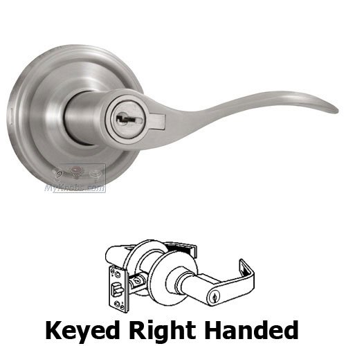 Weslock Door Hardware Bordeau Right Handed Keyed Door Lever in Satin Nickel