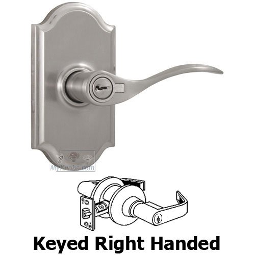Weslock Door Hardware Right Handed Keyed Lever - Premiere Plate with Bordeau Door Lever in Satin Nickel
