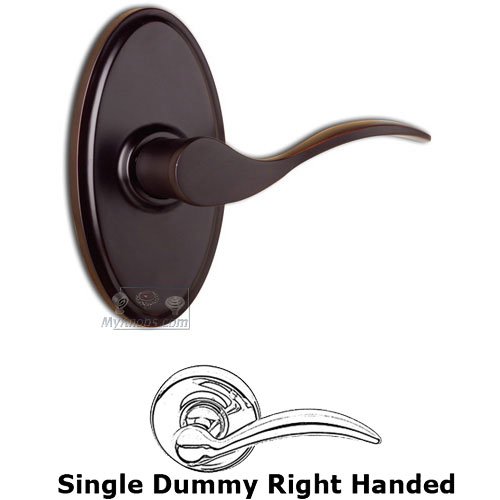 Weslock Door Hardware Right Handed Single Dummy Lever - Oval Plate with Bordeau Door Lever in Oil Rubbed Bronze