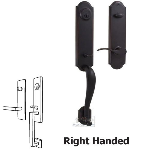 Weslock Door Hardware Mansion - Right Hand Single Deadbolt Handleset with Bordeau Lever in Oil Rubbed Bronze