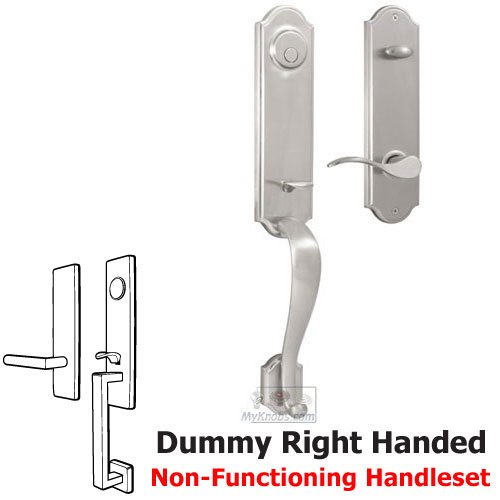Weslock Door Hardware Mansion - Right Hand Dummy Handleset with Bordeau Lever in Satin Nickel