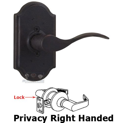 Weslock Door Hardware Right Handed Privacy Lever - Premiere Plate with Carlow Door Lever in Oil Rubbed Bronze