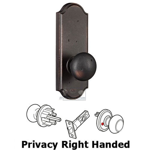 Weslock Door Hardware Privacy Knob - Sutton Plate with Wexford Door Knob in Oil Rubbed Bronze