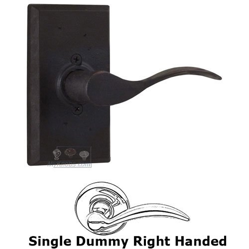 Weslock Door Hardware Right Handed Single Dummy Lever - Rectangle Plate with Carlow Door Lever in Oil Rubbed Bronze