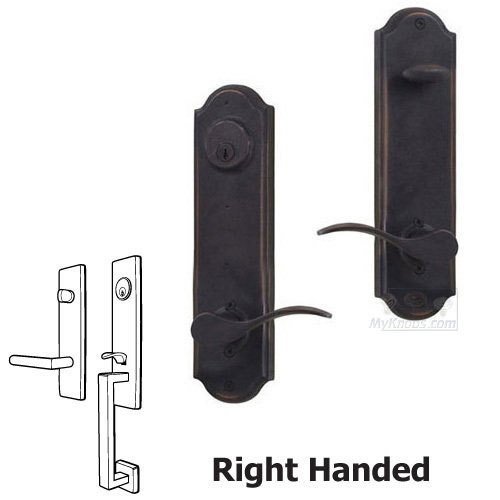 Weslock Door Hardware Tramore - Right Hand Single Deadbolt Passage Handleset with Carlow Lever in Oil Rubbed Bronze