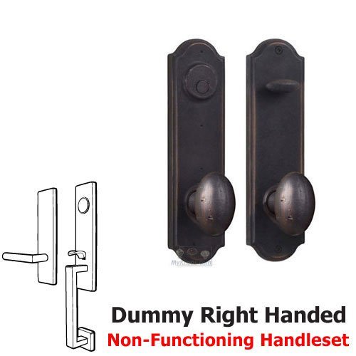 Weslock Door Hardware Tramore - Right Hand Dummy Handleset with Durham Knob in Oil Rubbed Bronze