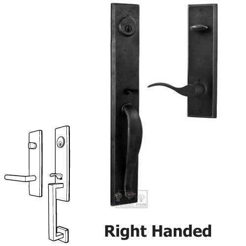 Weslock Door Hardware Rockford - Right Hand Single Deadbolt Handleset with Carlow Lever in Black