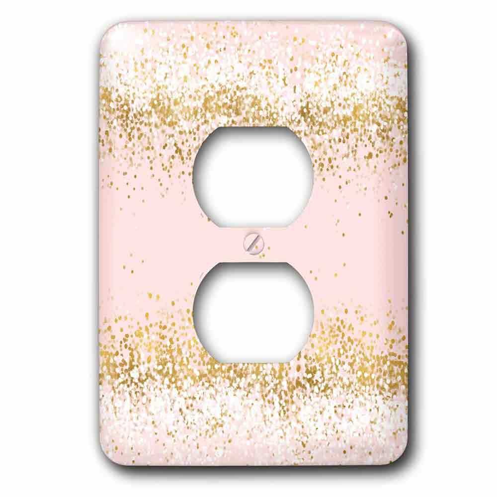 Jazzy Wallplates Single Duplex Wallplate With Image Of Blush Pink Gold Confetti Dots