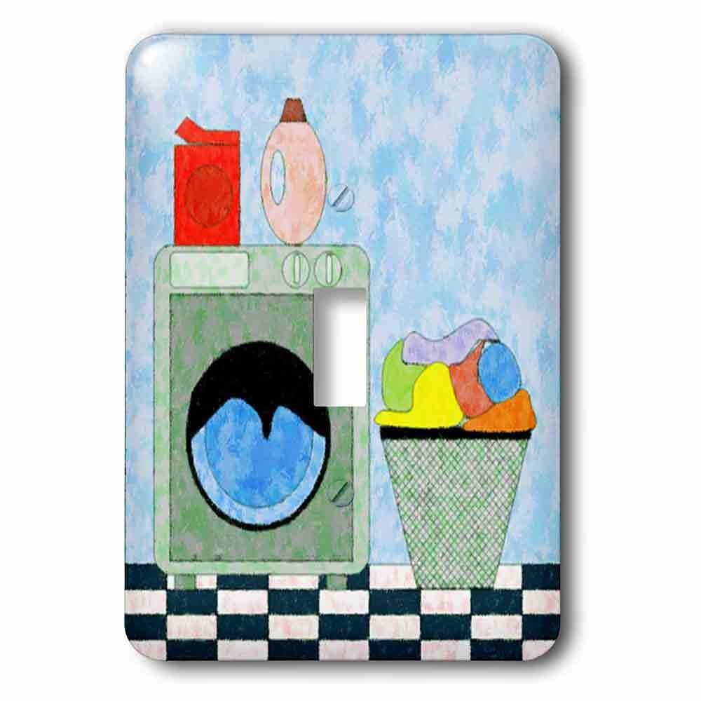 Jazzy Wallplates Single Toggle Wallplate With Red Blue Green Laundry Room