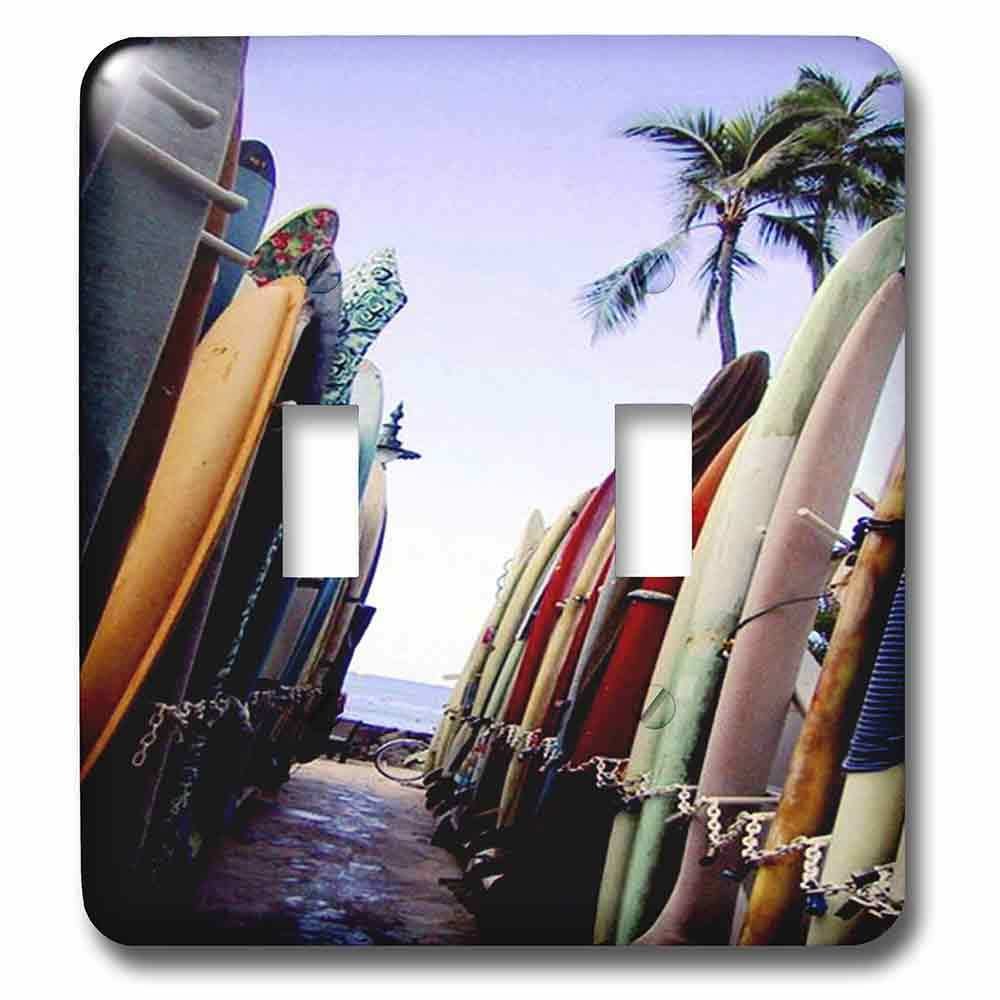 Jazzy Wallplates Double Toggle Wallplate With Surf Board