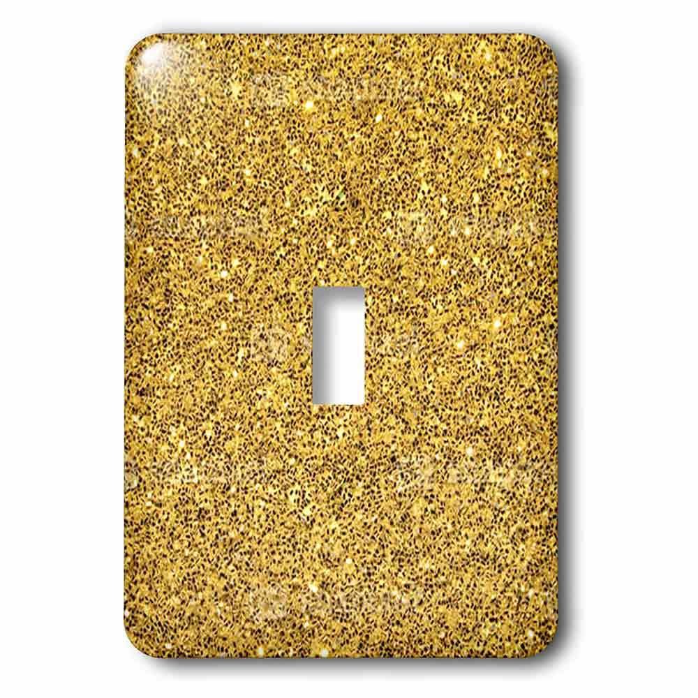 Jazzy Wallplates Single Toggle Wallplate With Print Of Gold Sparkles Glitter