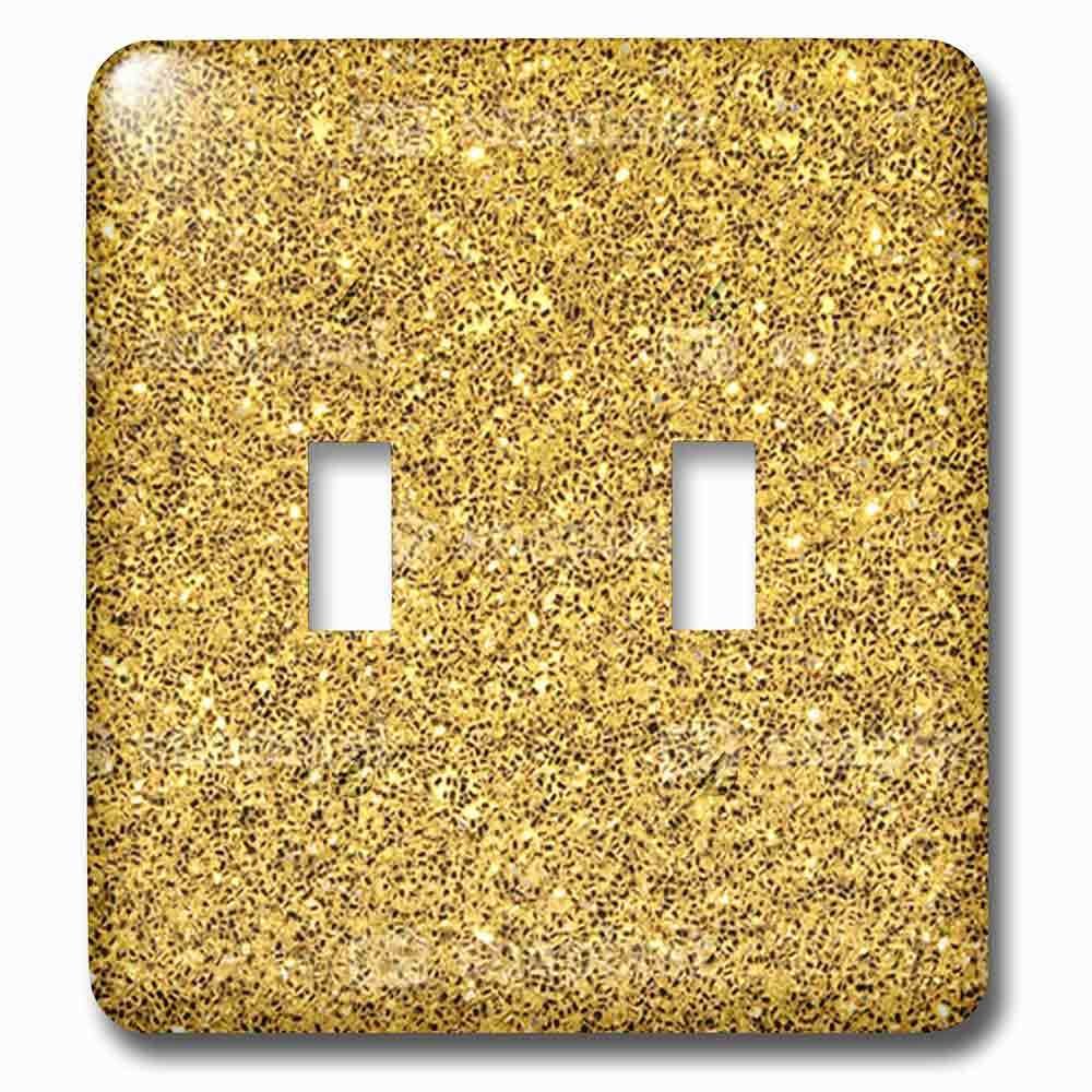 Jazzy Wallplates Double Toggle Wallplate With Print Of Gold Sparkles Glitter