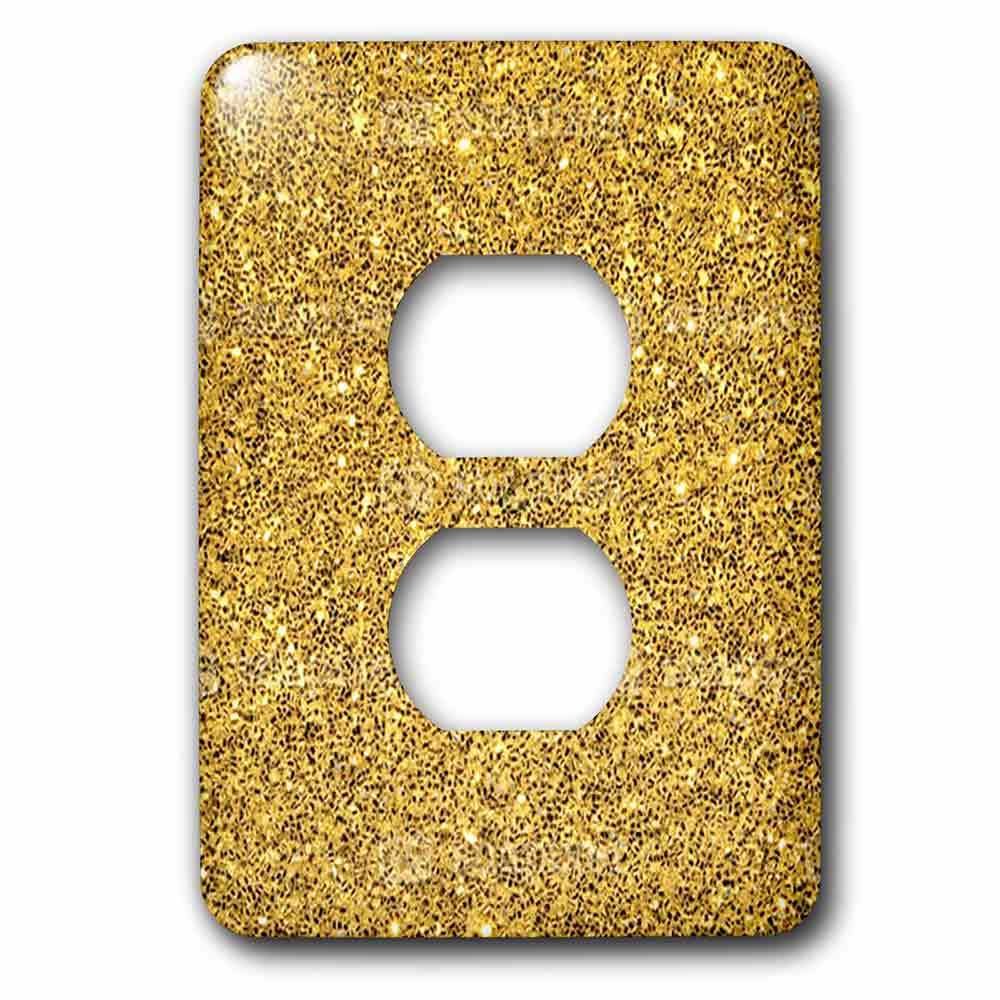Jazzy Wallplates Single Duplex Wallplate With Print Of Gold Sparkles Glitter
