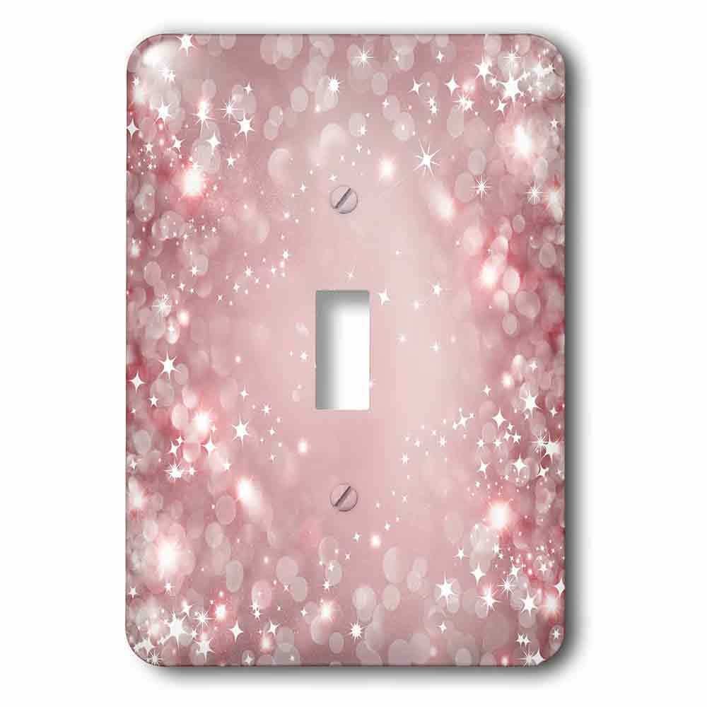 Jazzy Wallplates Single Toggle Wallplate With White And Pink Sparkle Bokeh With Stars