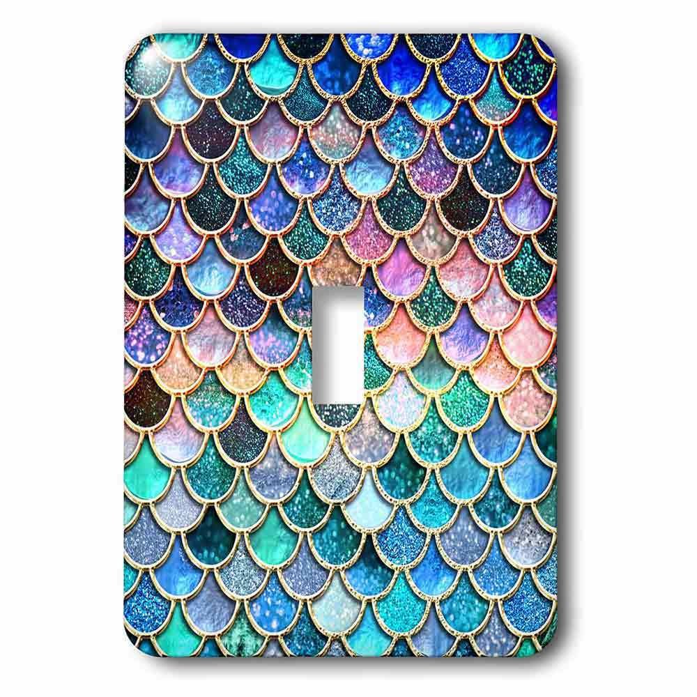 Jazzy Wallplates Single Toggle Wallplate With Multicolor Trend Pink Luxury Elegant Mermaid Scales Glitter
