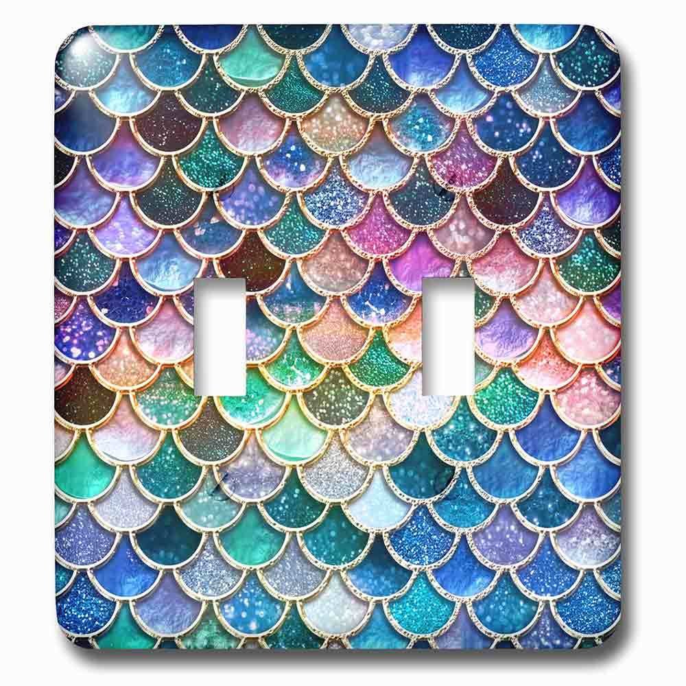 Jazzy Wallplates Double Toggle Wallplate With Mermaid Scales Glitter