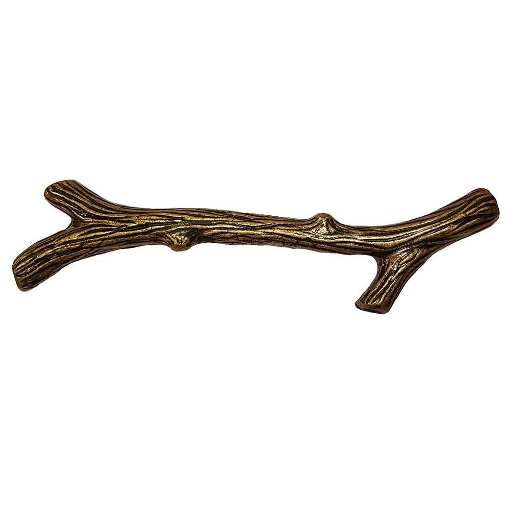 Wild Western Hardware Large 6" Centers Twig Pull in Tumbled Antique Brass