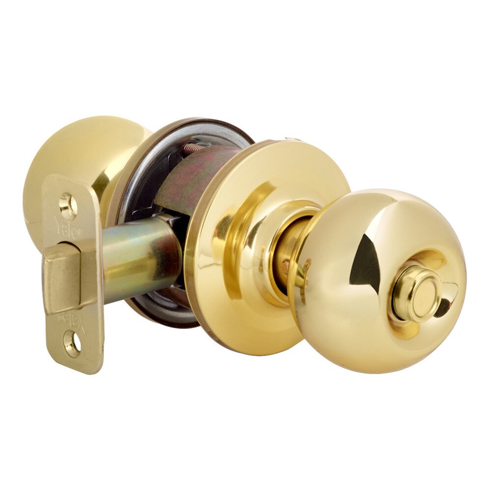Yale Hardware Privacy Bridgeport Knob in Polished Brass