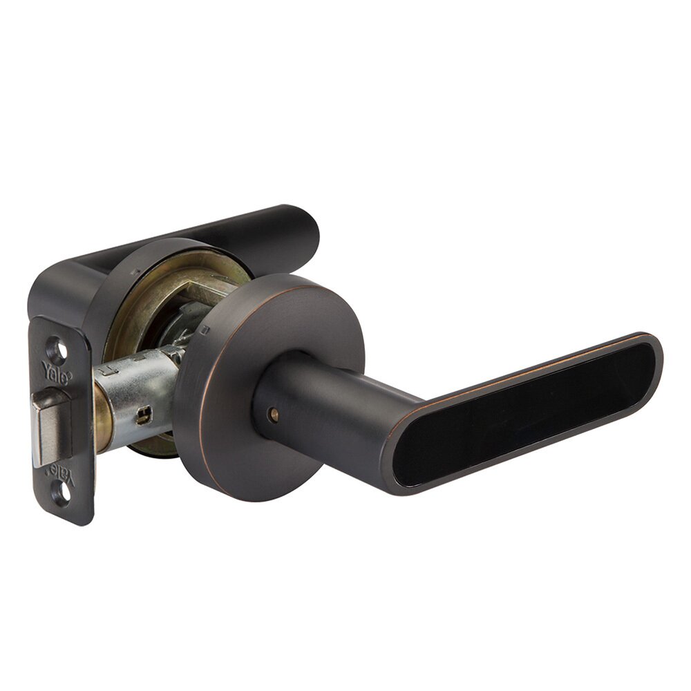 Yale Hardware Passage Kincaid Lever with Black Insert in Oil Rubbed Bronze