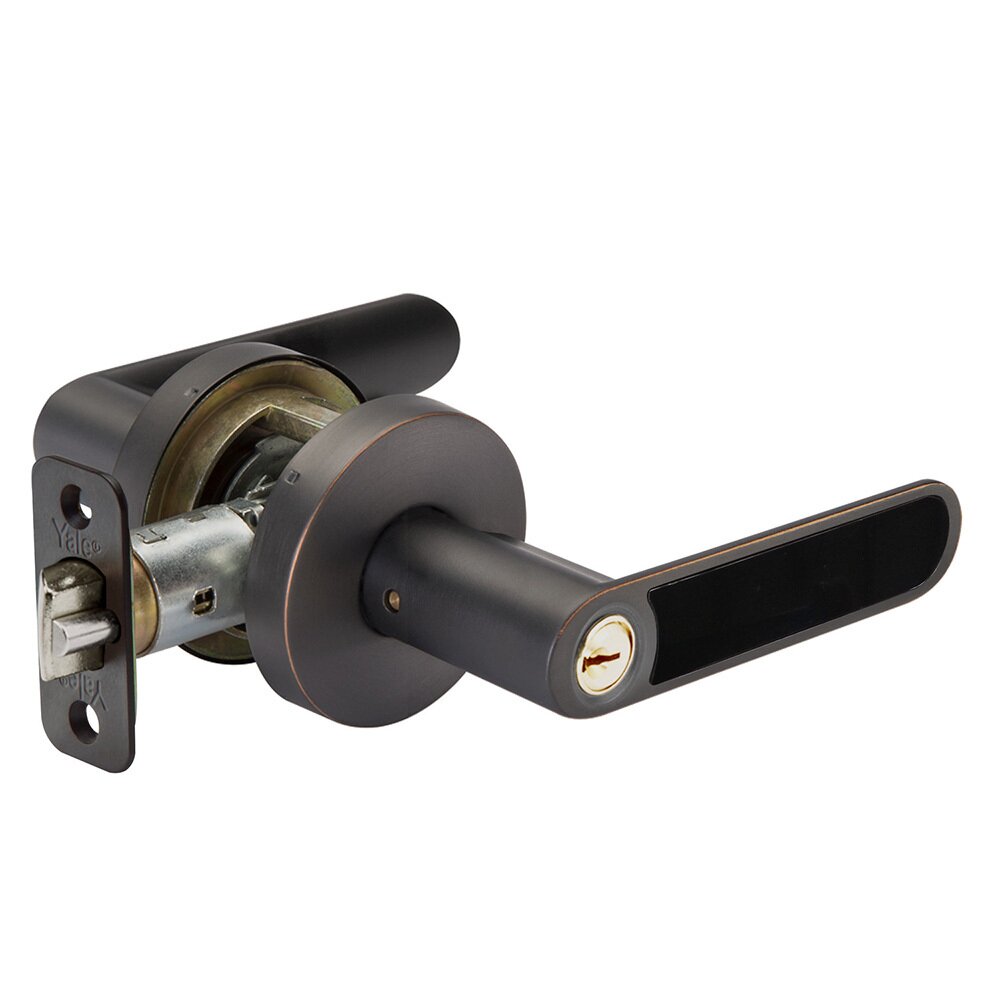 Yale Hardware Keyed Kincaid Lever with Black Insert in Oil Rubbed Bronze