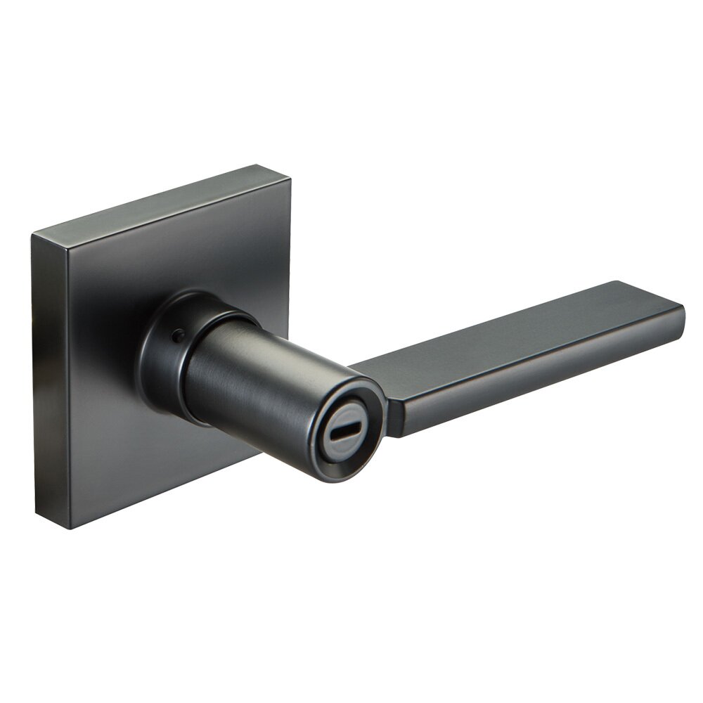 Yale Hardware Privacy Square Seabrook Lever in Black