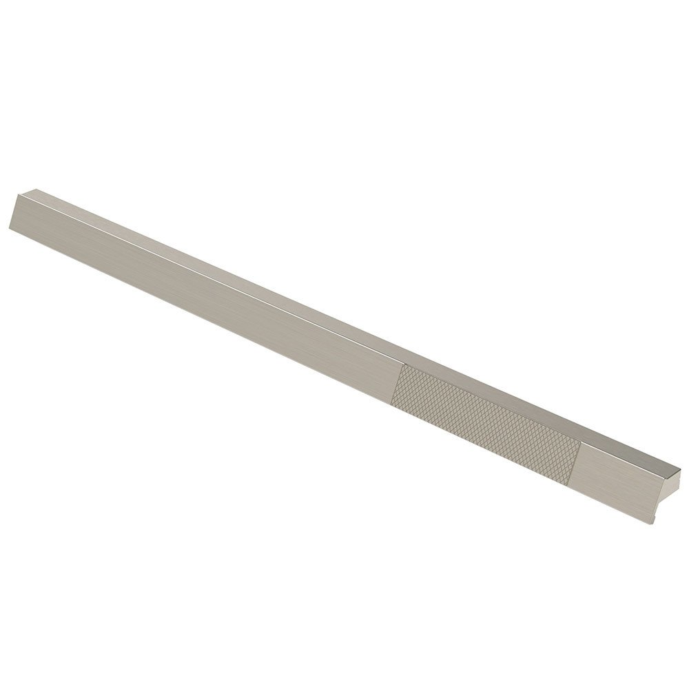 Zen Designs 12 5/8" (320mm) Centers Long Pull with One Side Knurl in Brushed Nickel