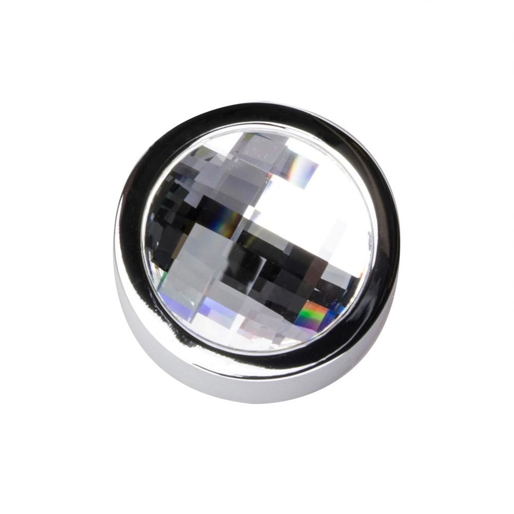 Zen Designs 1 3/16" (30mm) Centers Round Face Pull in Diamond Chrome with Swarovski Elements