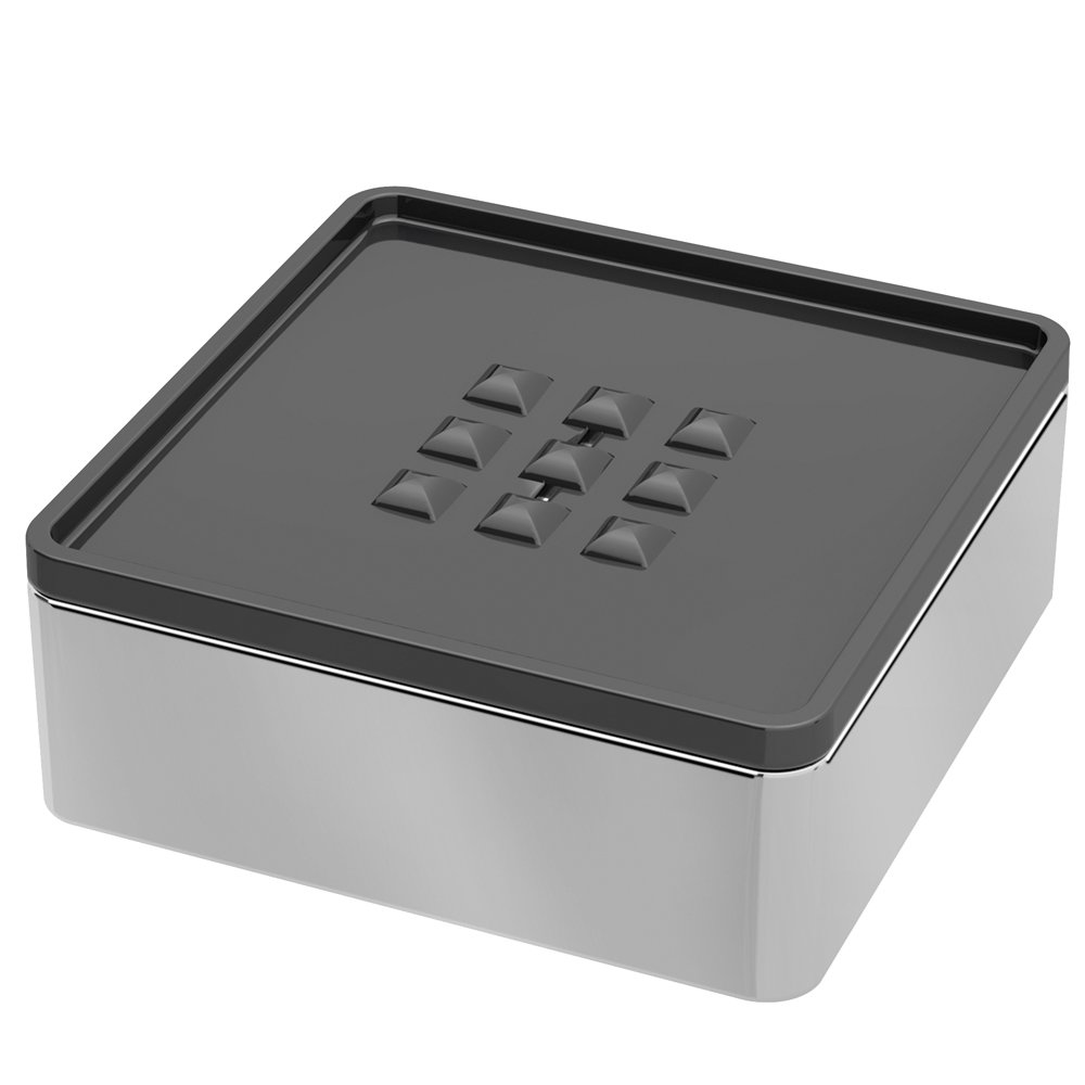 Zen Designs Soap Dish W 4 3/8" x D 4 3/8" Acrylic in Black