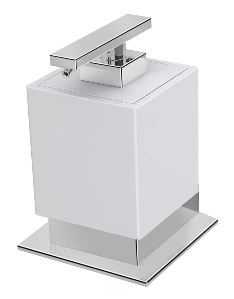 Zen Designs Soap Dispenser W 3 1/2" x D 3 3/4" x H 4 3/4" in White