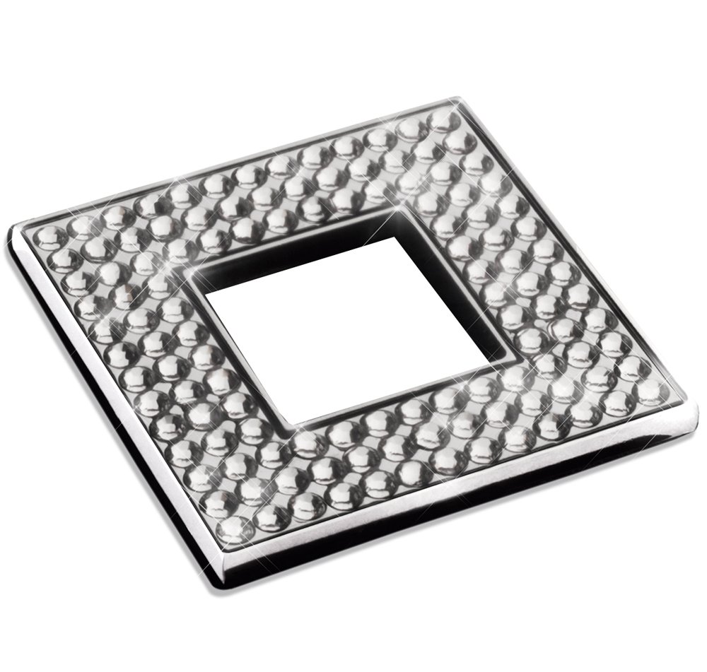 Zen Designs Square Knob Width 2 3/8" x Height 2 3/8" in Polished Chrome With Swarovski Crystals