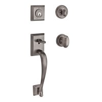 Baldwin FDNAPXROUTSR260 Reserve Full Dummy Handleset Napa x Round with Traditional Square Rose in Bright Chrome Finish 