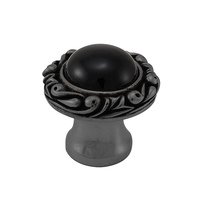 Satin Nickel Vicenza Designs KB1148 Liscio Mother of Pearl Small Round Stone Insert with Backplate Knob 