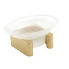 Countertop Soap Dish with Glassware in Unlacquered Brass