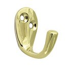 1" x 1 5/8" Single Hook in Polished Brass