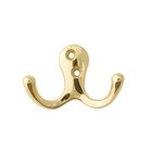 2 3/4" x 2" Double Hook in Polished Brass
