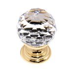 Solid Brass 1 3/16" Spherical Knob in Swarovski /Gold