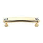 Solid Brass 3 1/2" Centers Rounded Handle in Swarovski /Gold