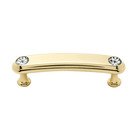 Solid Brass 3" Centers Rounded Handle in Swarovski /Polished Brass