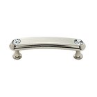 Solid Brass 3" Centers Rounded Handle in Swarovski /Polished Nickel