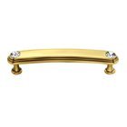Solid Brass 4" Centers Rounded Handle in Swarovski /Polished Antique