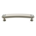 Solid Brass 4" Centers Rounded Handle in Swarovski /Satin Nickel