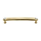 Solid Brass 6" Centers Rounded Handle in Swarovski /Polished Antique