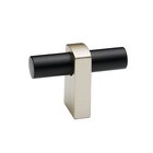 T Knob With Smooth Bar in Matte Nickel And Matte Black