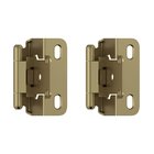 1/2" (13 mm) Overlay Self Closing Partial Wrap Cabinet Hinge (Pair) in Golden Champagne