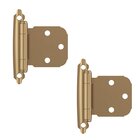 Variable Overlay Self Closing Face Mount Cabinet Hinge (Pair) in Champagne Bronze
