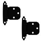 Variable Overlay Self Closing Face Mount Cabinet Hinge (Pair) in Matte Black
